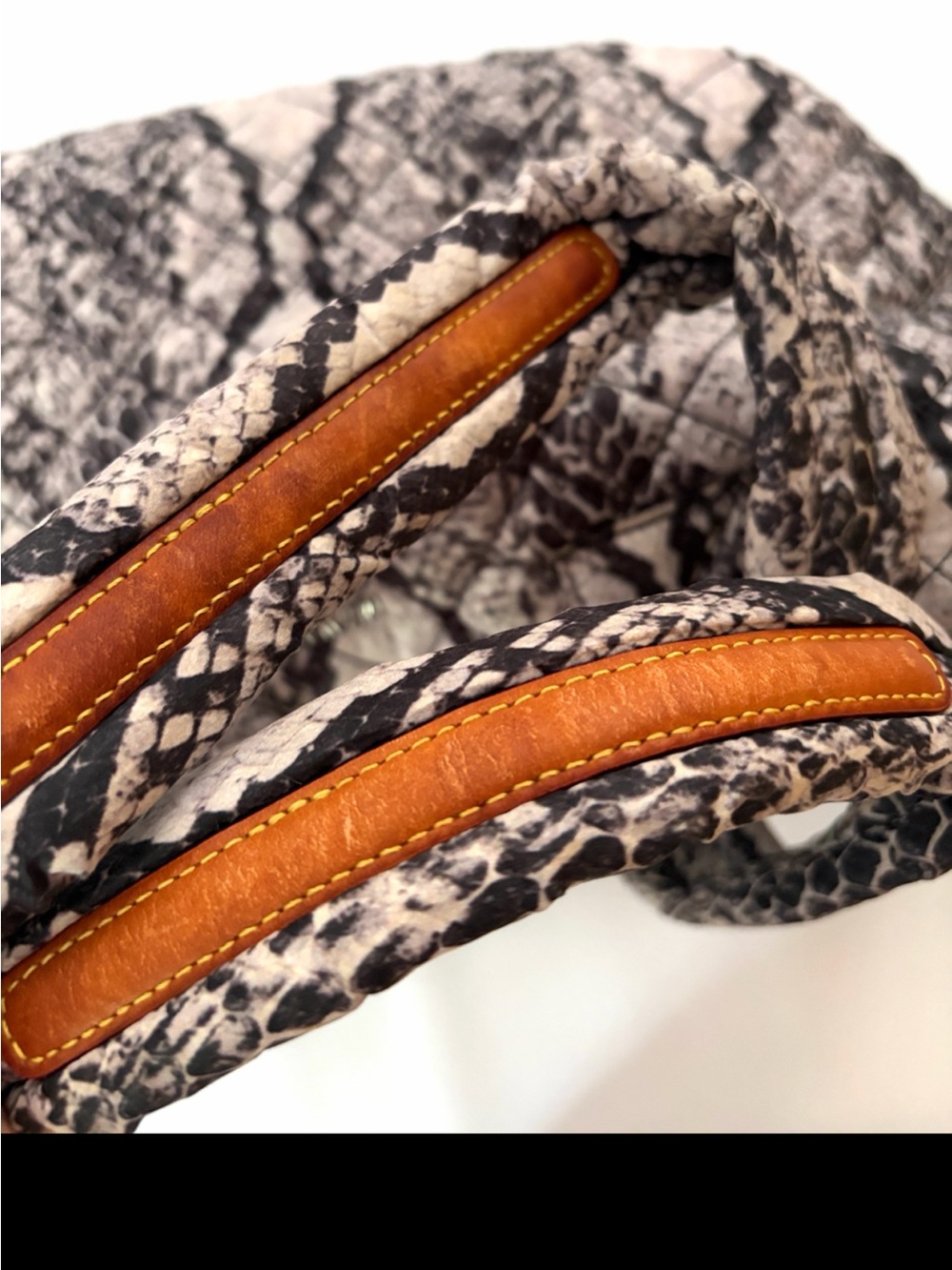 MZ Wallace Metro Tote Animal Print Black Brown Shoulder Bag - Picture 9 of 16